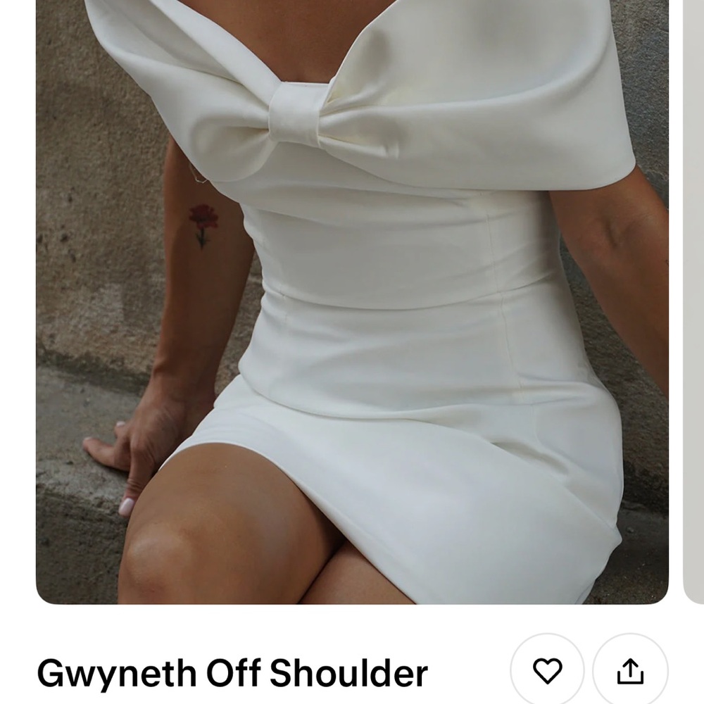 Meshki White Bow Detail Mini Dress